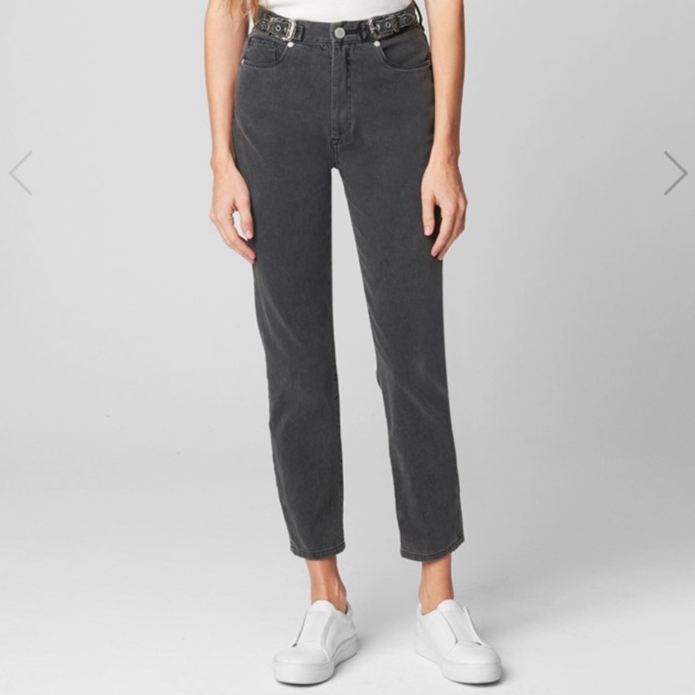 Blank NYC The Bleecker Ultra High rise Jeans Toxic Traits washed black